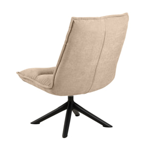 Mellow - fauteuil pivotant - en tissu - pieds en acier - Beige