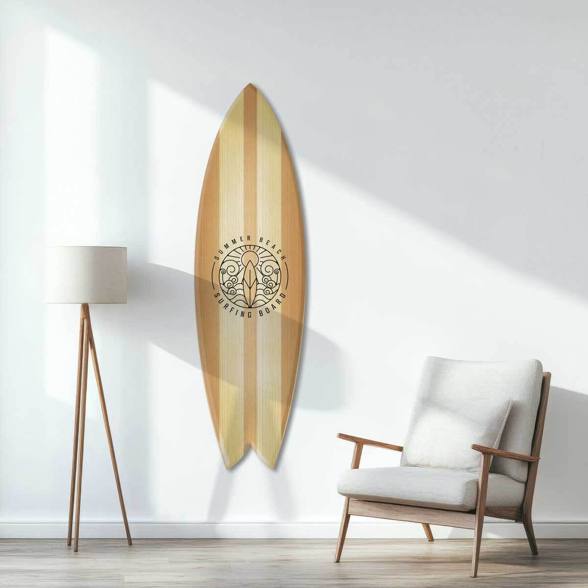 Planche de surf deco Beachwood Tableau alu Dibond