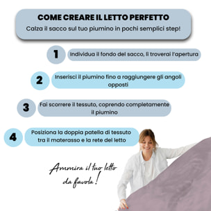 PARURE COPRIPIUMINO NATURAL COLOR MATRIMONIALE - 100% COTONE MADE IN ITALY