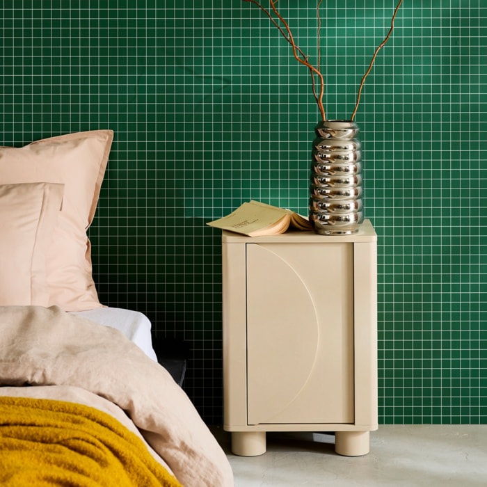 Table de chevet décor bois 1 porte réversible PONDI