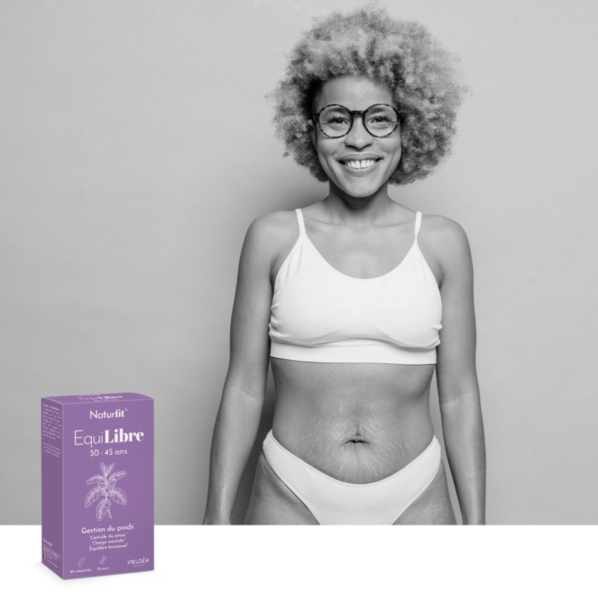 NATURFIT EquiLibre 30-45 ans - Pour un bon équilibre hormonal - Complément alimentaire charge mentale, gestion du stress et du poids - Sans gluten ni allergène - Cure 30 jours - 60 comprimés