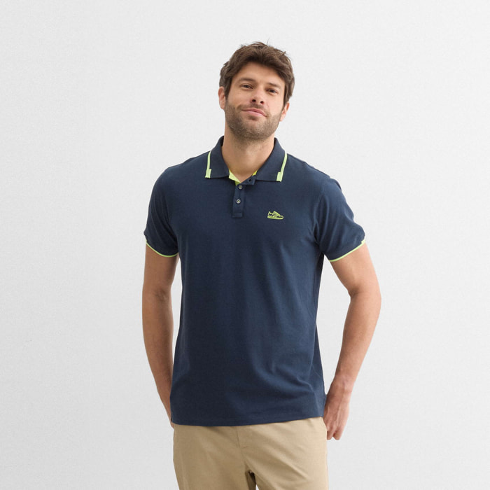 Polo MUNICH varsity lifestyle de algodón azul