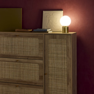 Lampe à poser métal et verre H 25cm NINO