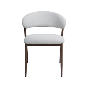 Lot de 2 chaises de salle à manger en tissu et métal "Edena" - Gris clair