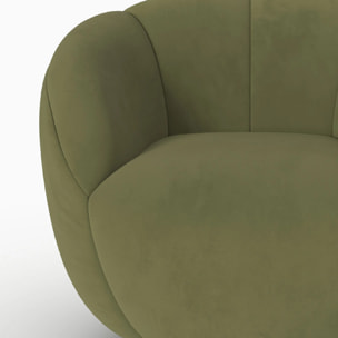 Fauteuil pivotant en velours vert - Ysé