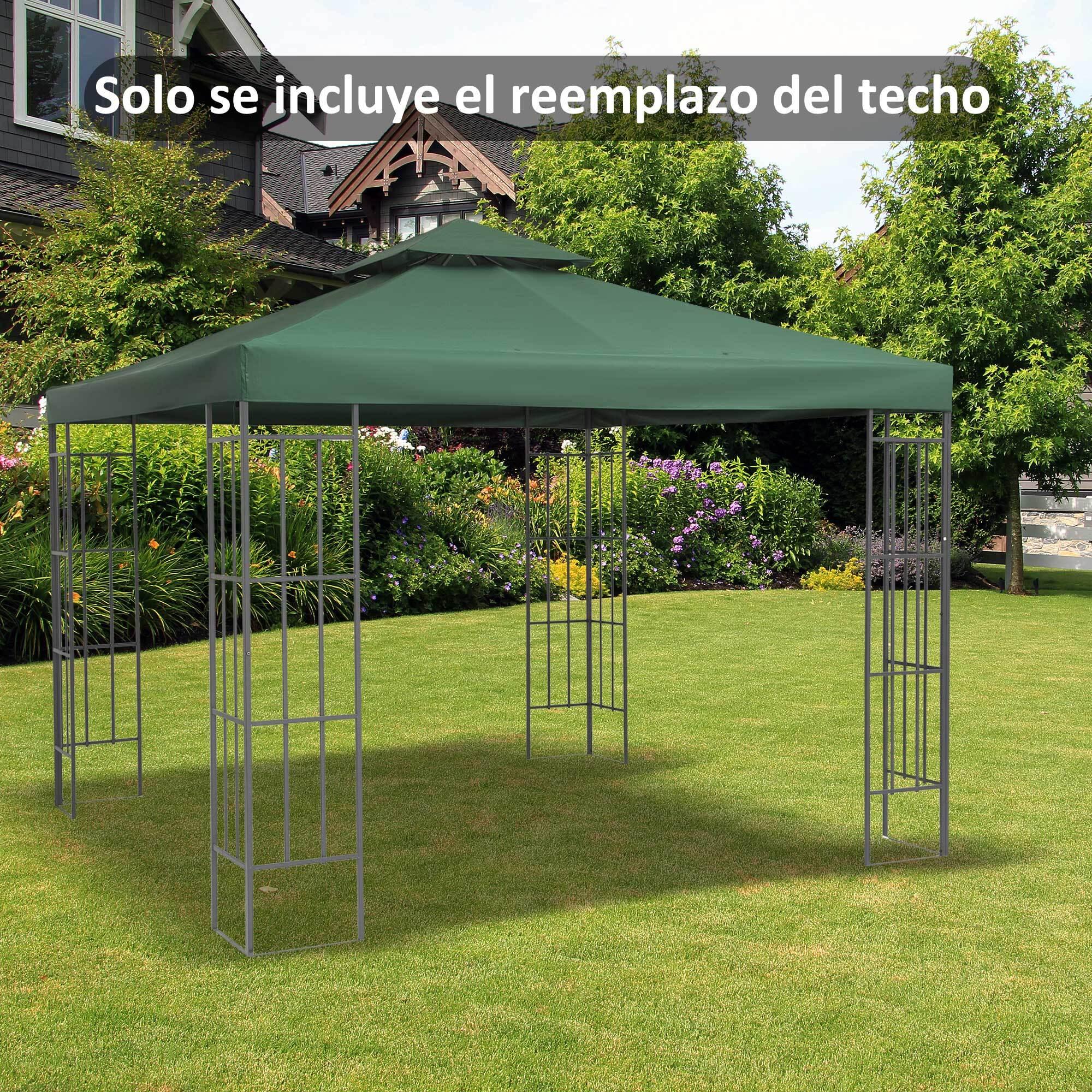 Techo Reemplazo para Carpa de Poliéster 3x3m Verde