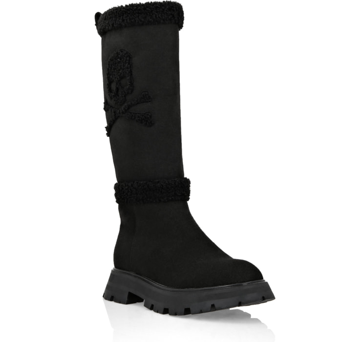 PHILIPP PLEIN Boots Mid Flat SKULL&BONES