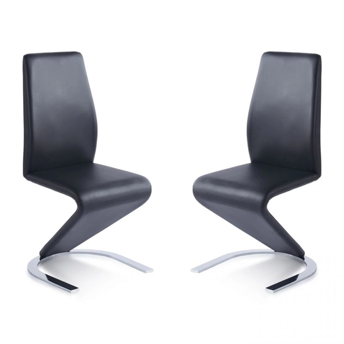 Pack 2 sillas de comedor Rin símil piel Negro