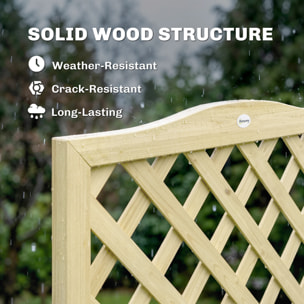 Jardinière double bac treillis haut 1,7m bois sapin pré-huilé