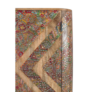 Armario de Madera de Mango 90 Cm Estilo Boho Étnico