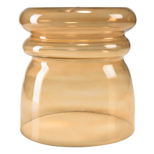 HORTENSE - Table d'appoint design en verre fumé couleur marron clair