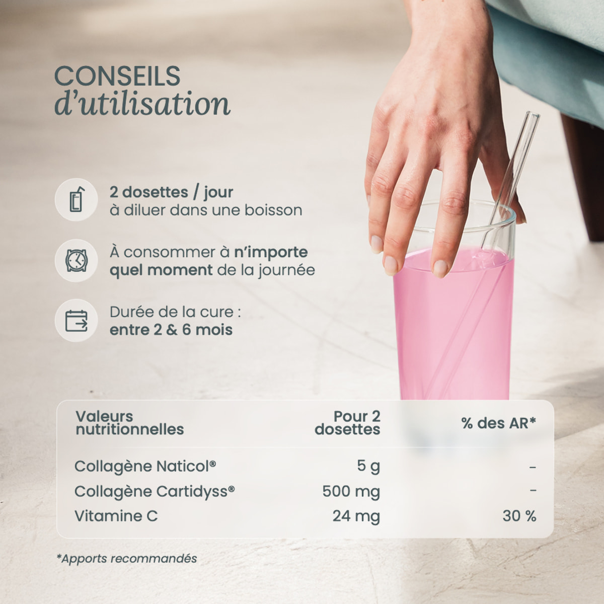 Nutri&Co Collagène Marin Type 1, 2 & 3 Peau & Articulations Goût Fruits Rouges - 180g