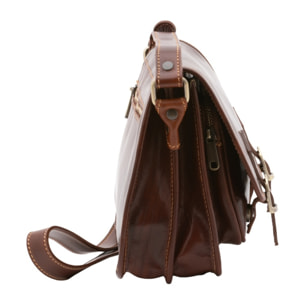 Borsa a tracolla da donna - Modello False - 100% vera pelle - 27.5 x 22.0 x 12.0 cm