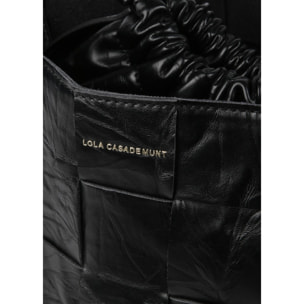 Borsa shopper intrecciata con texture