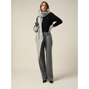 Oltre - Pantalones de franela con cordón - Gris