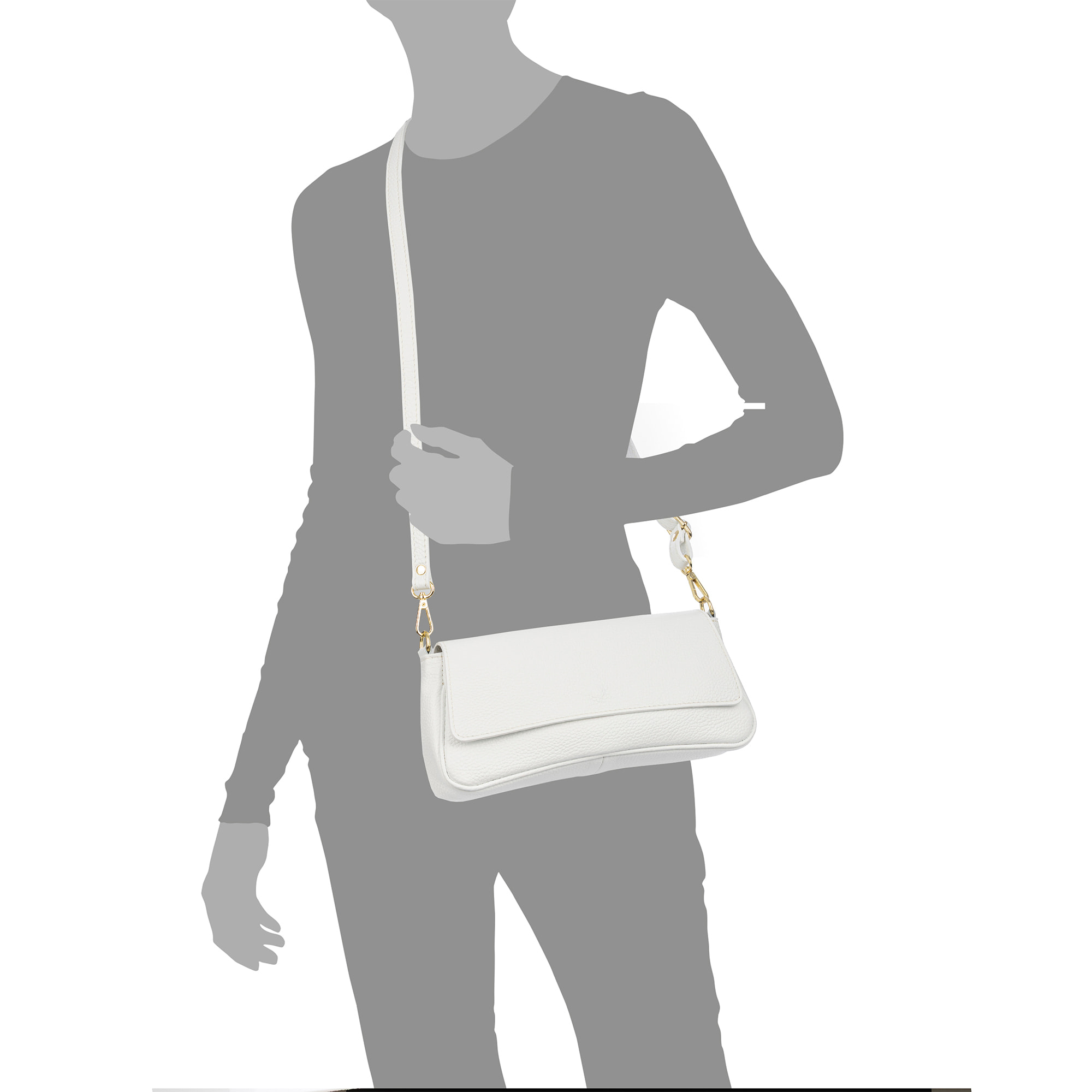 Borsa a tracolla Azzanello baguette donna. Vera pelle Dollaro.