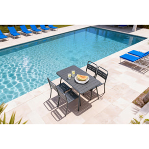 EVORA Ensemble table de jardin 120 cm et 4 chaises