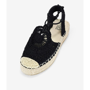 Alpargatas de plataforma negras con esparto