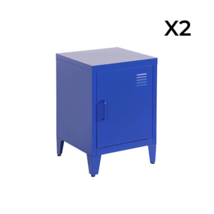 Table de chevet industrielle métal 1 porte (lot de 2) SOHO