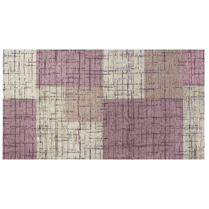 TAPPETO ARREDO GEOMETRICO DIS. MONDRIAN PRUGNA 115X175 CM CON ANTISCIVOLO