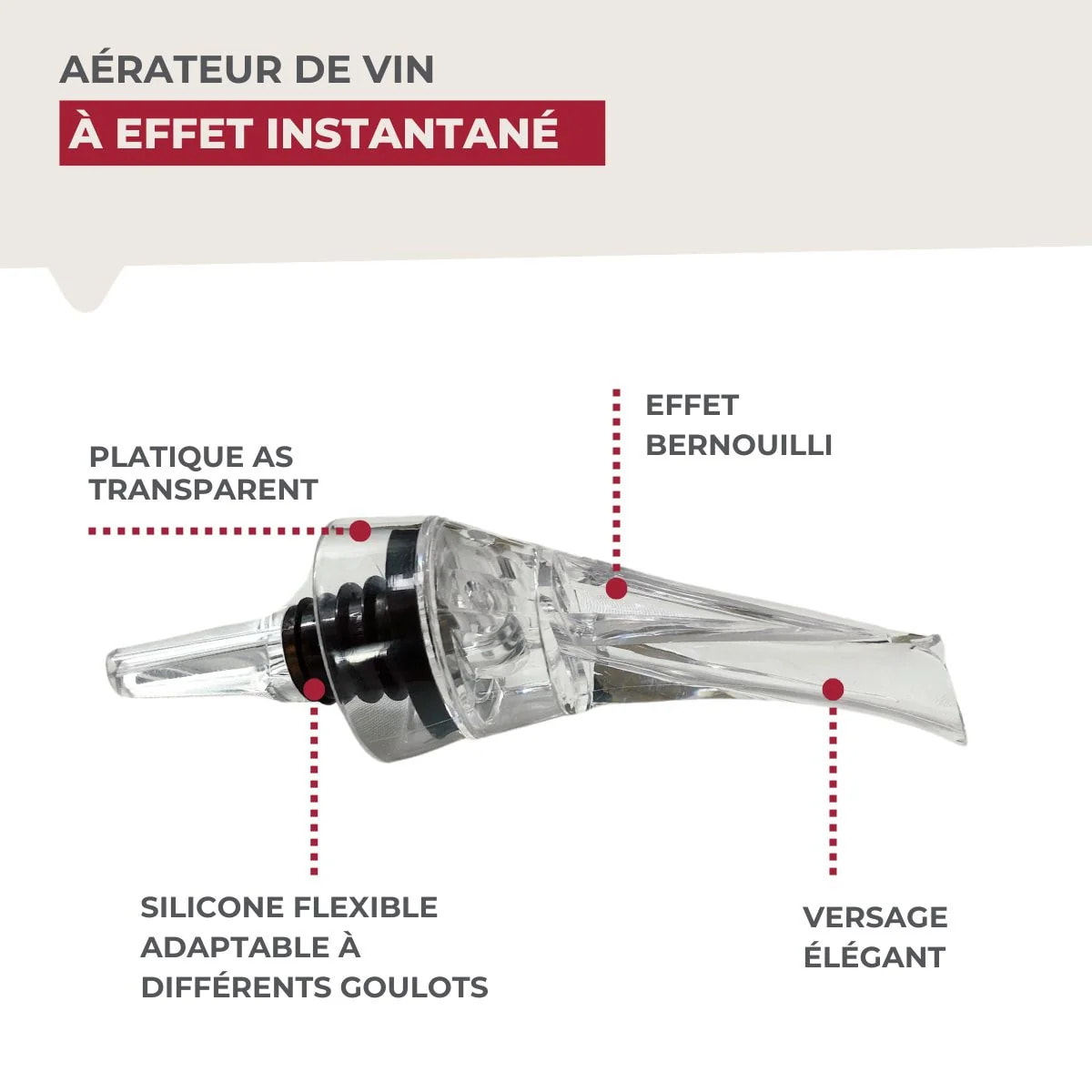 Bouchon verseur et aérateur de vin Fackelmann Bar Concept