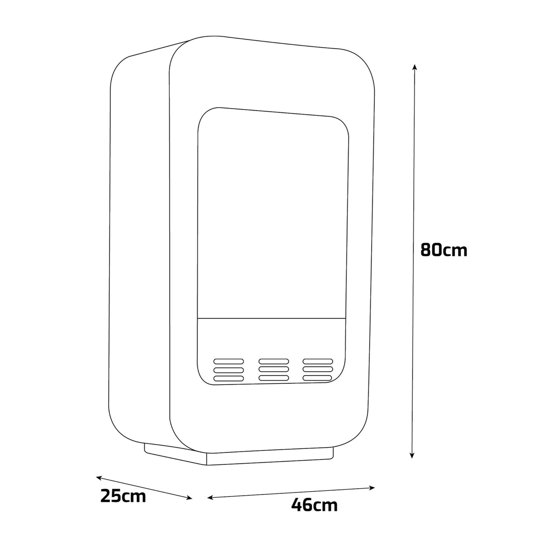 Livia - Camino a Bioetanolo da Pavimento 46x80x25 cm con Bruciatore 1,5 Litri Nero