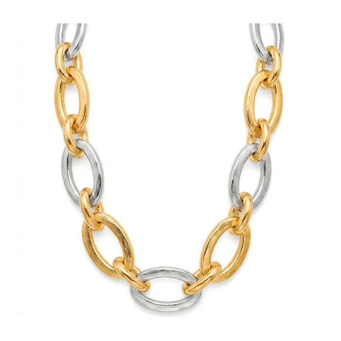 Collar Adelky acabado plata y oro amarillo 18k