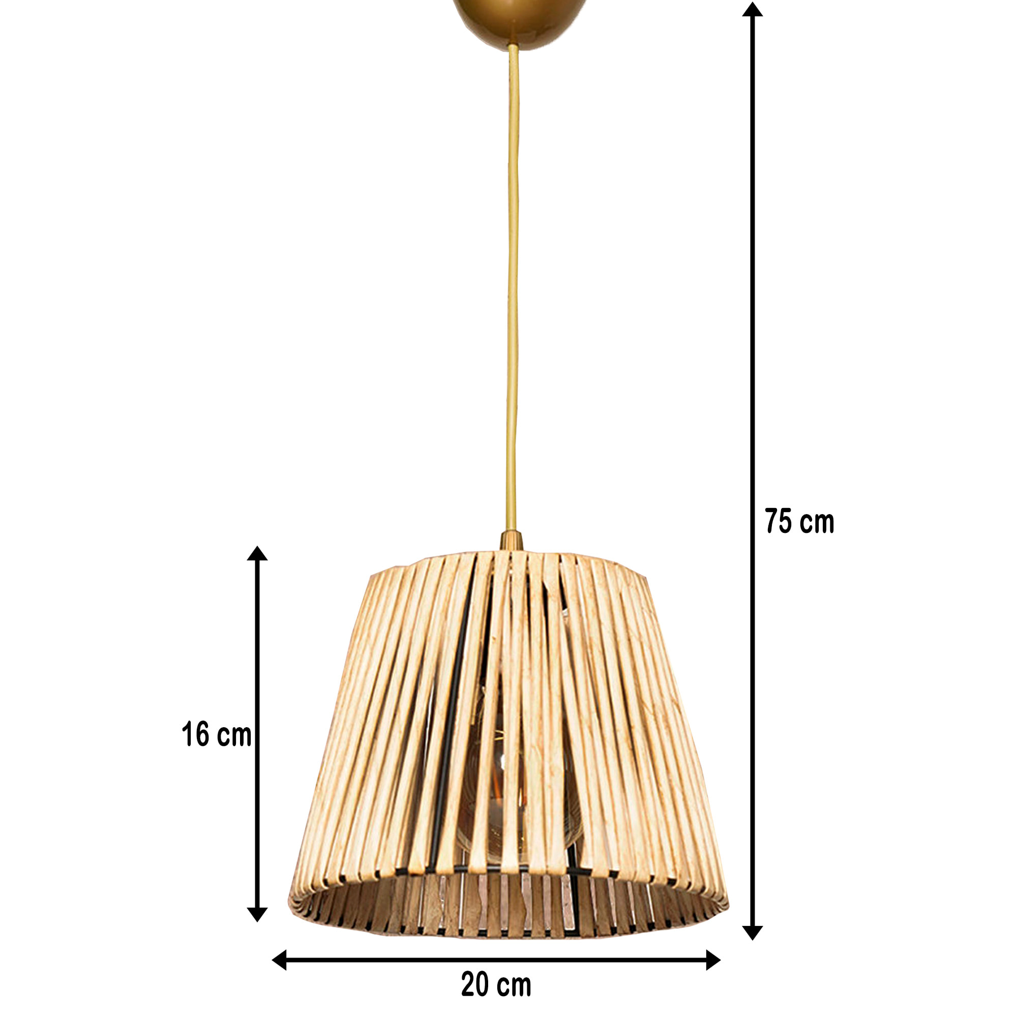 Lámpara de techo 75 cm. natural, tipo E 27 Max 60 W