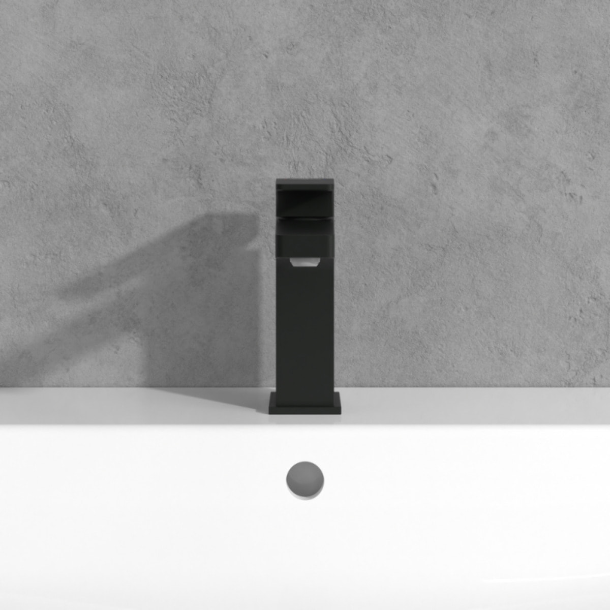 Mitigeur lavabo Architectura Square sans tirette Noir mat