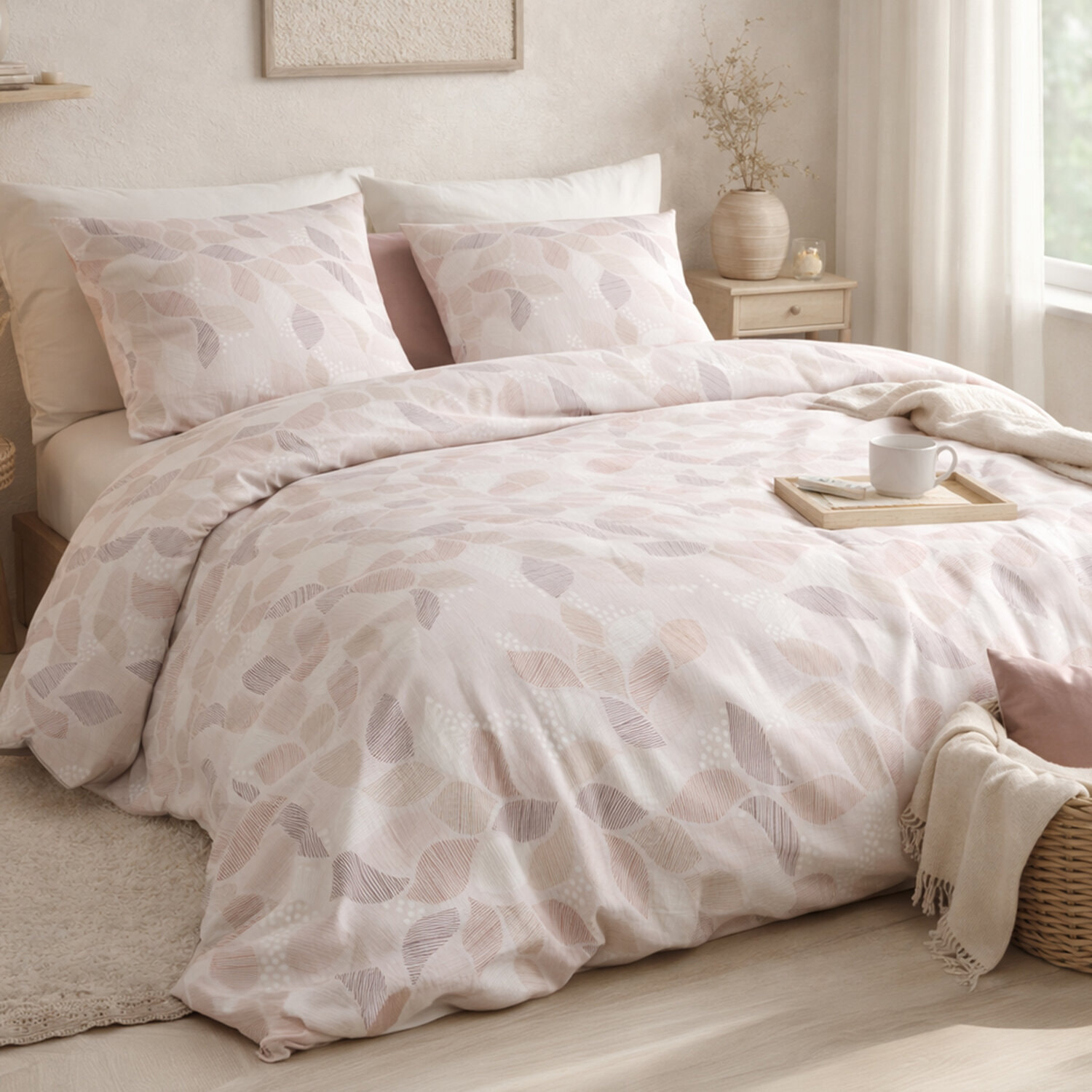 Parure housse de couette imprimé 100% coton - alix