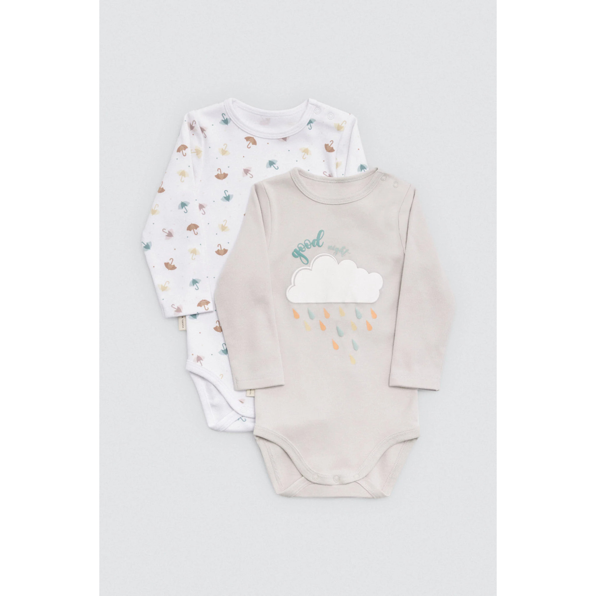 Confezione da 2 body a maniche lunghe per neonato Rainy Day