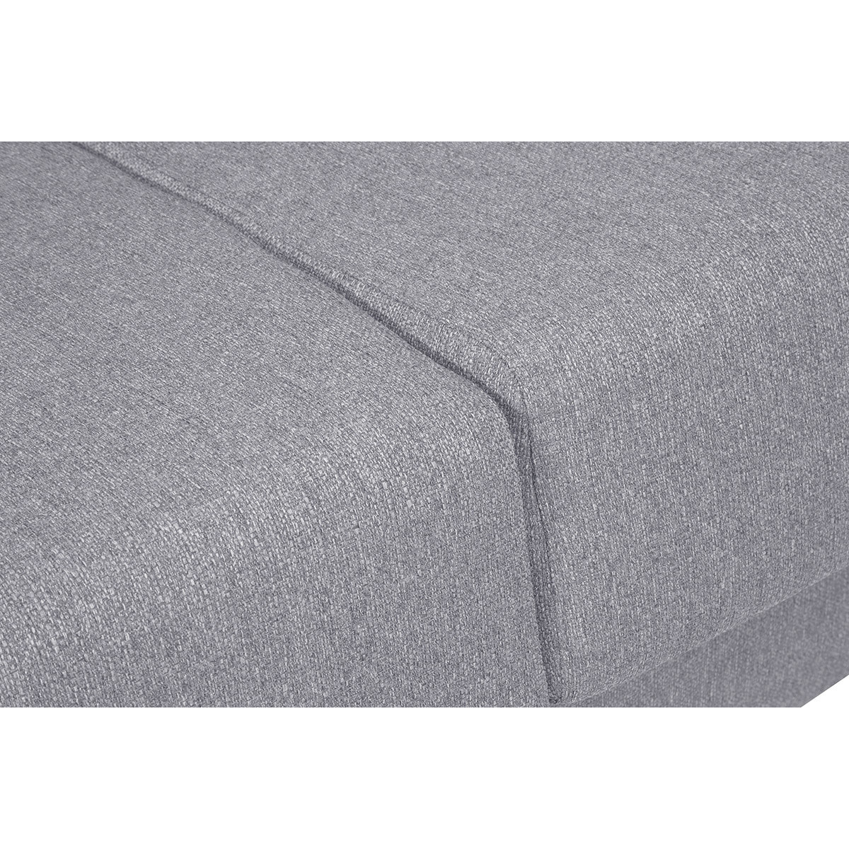 Canapé convertible en tissu gris clair et bois clair avec matelas 18 cm GRAHAM