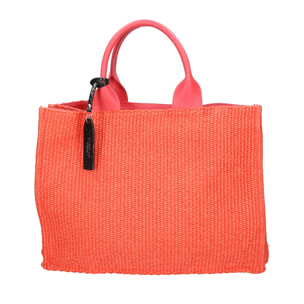 Borsa a mano da donna - Modello False - Misto pelle e tessuto - 31.0 x 41.5 x 15.5 cm