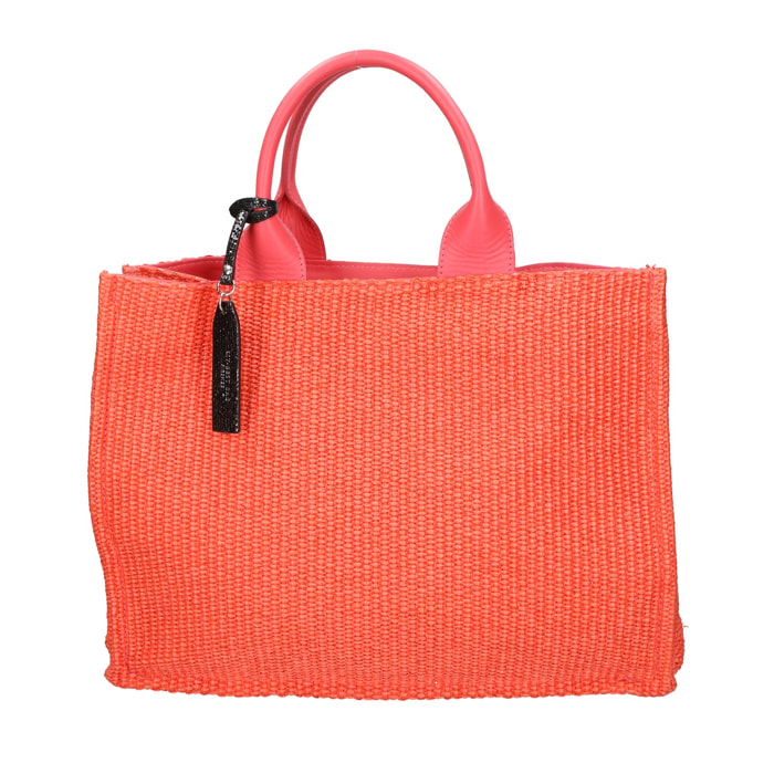 Borsa a mano da donna - Modello False - Misto pelle e tessuto - 31.0 x 41.5 x 15.5 cm