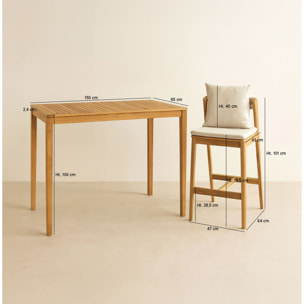 Ensemble de bar avec table haute et chaises en bois 4 places