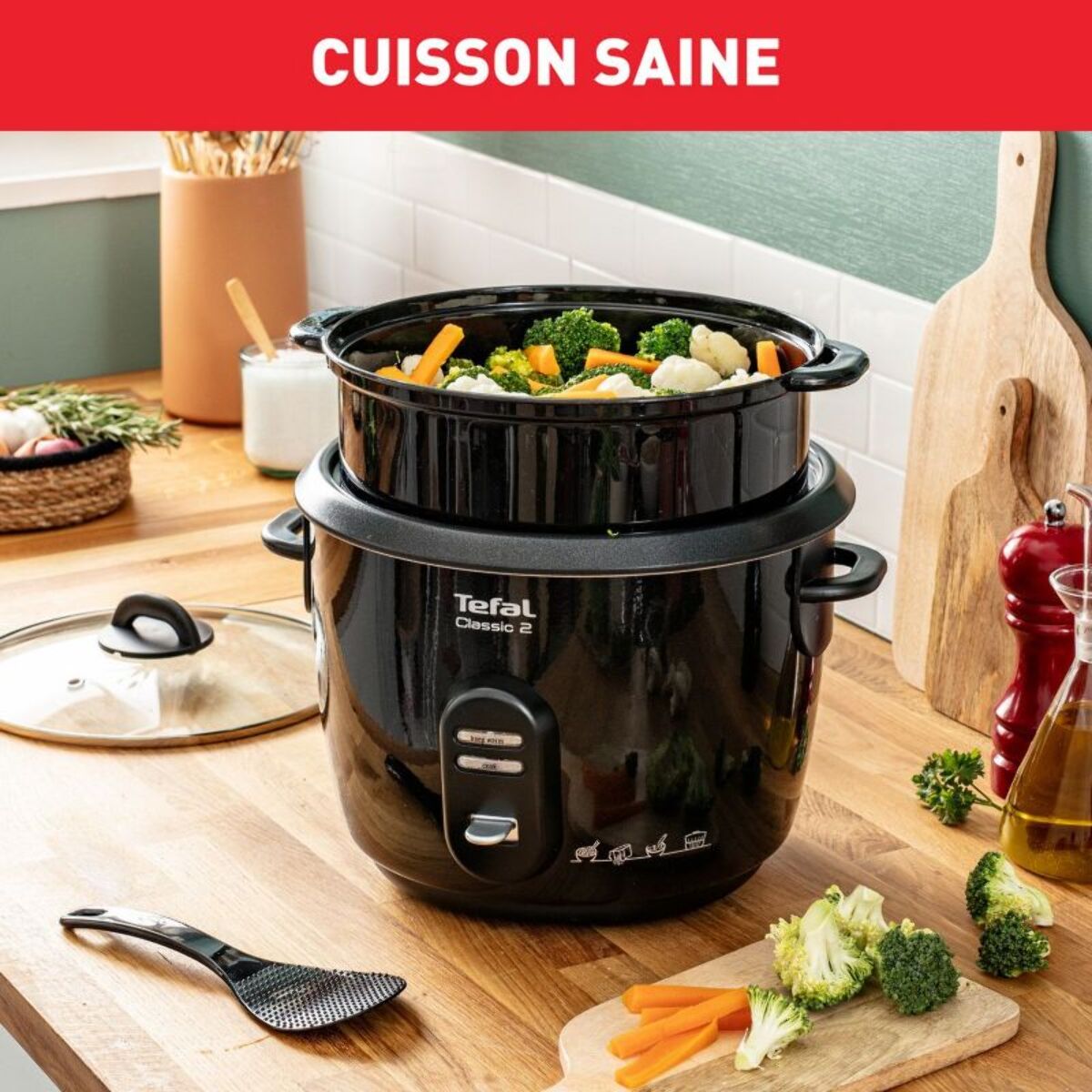 Cuiseur riz TEFAL Classic 5L+ panier vapeur