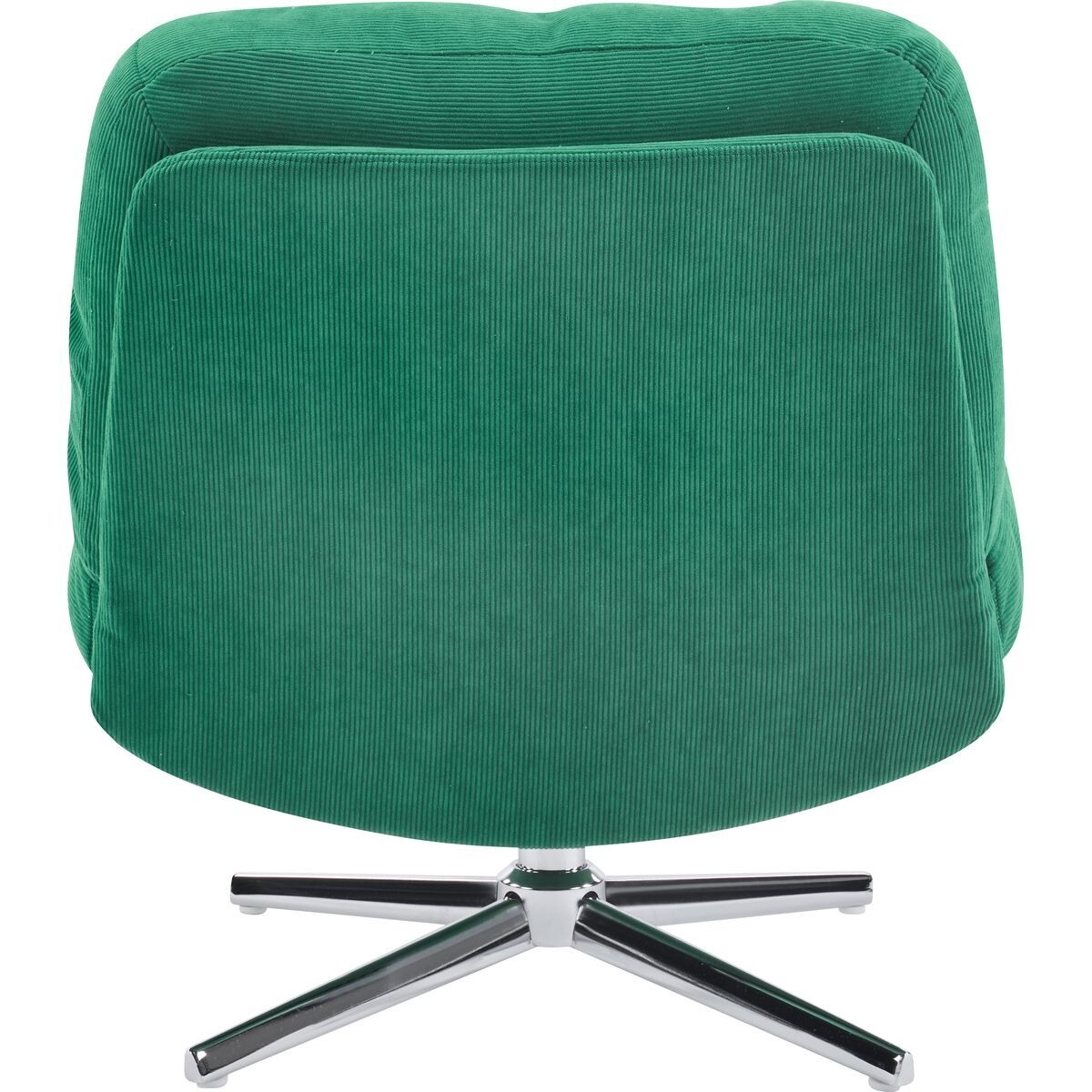 Fauteuil pivotant en velours cotelé et piètement chromé - JULIA