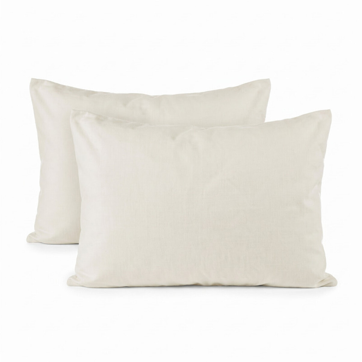 Coppia di federe in flanella 100% cotone - Crema
