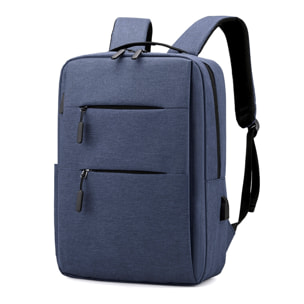 DAM Zaino per laptop  con interfaccia di ricarica USB. 28x12x42 cm. Colore blu