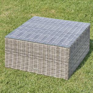Table basse de jardin carrée Mooréa Terre d'ombre