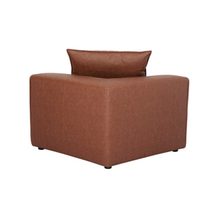 Module d'angle droit pour canapé en cuir marron FERGUS