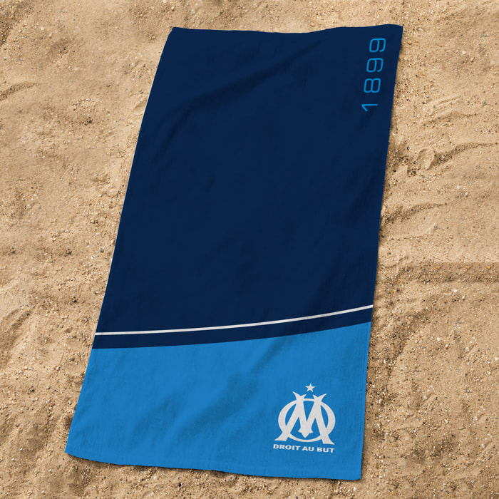 Serviette de bain et de plage imprimée 100% coton, OM CURVE