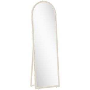 Miroir sur pied et mural pleine longueur 50 x 160 cm cadre pied effet pierre blanc