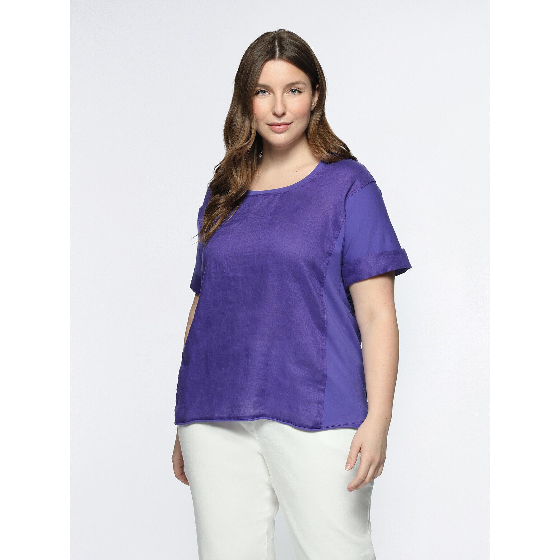 Fiorella Rubino - Blusa in lino e cotone - Viola