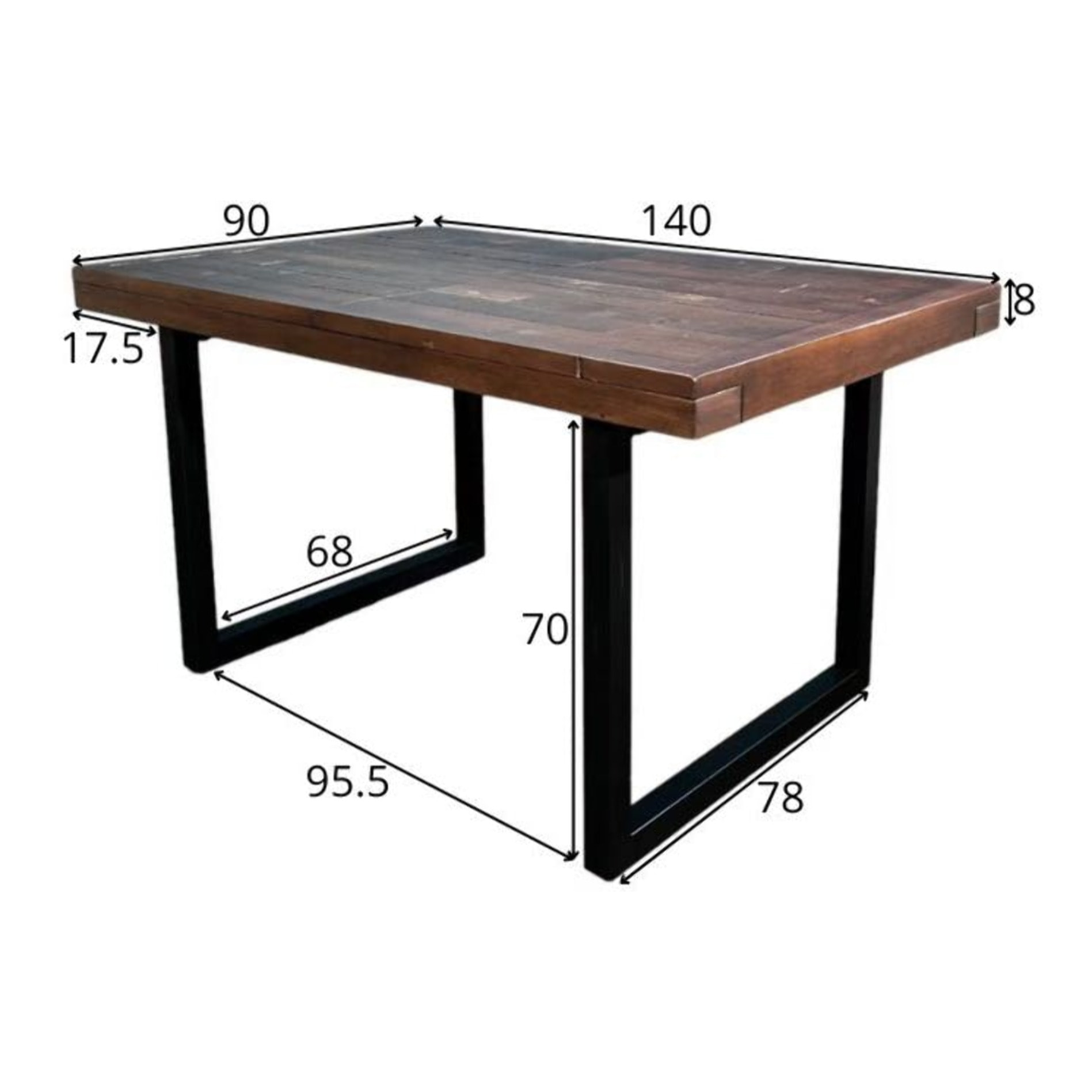 Table à manger extensible bois recyclé 140-180 SAMOA