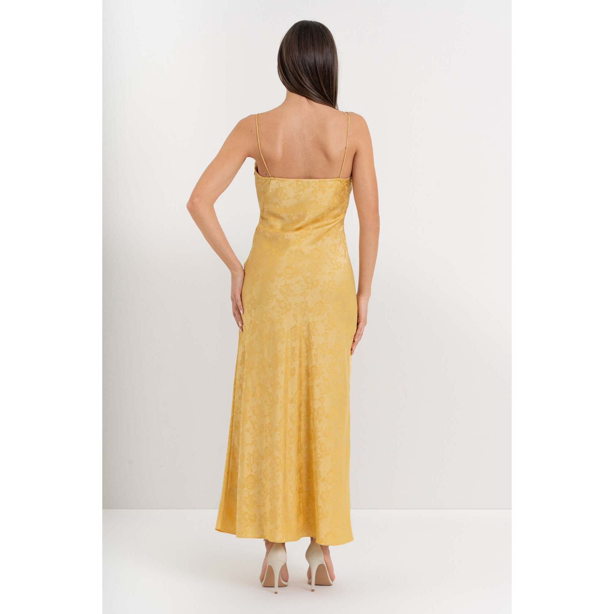 Kocca - Abito lungo con spalline sottili in jacquard floreale Donna