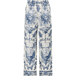 PHILIPP PLEIN Silk Pajama Pants Butterfly Tattoo