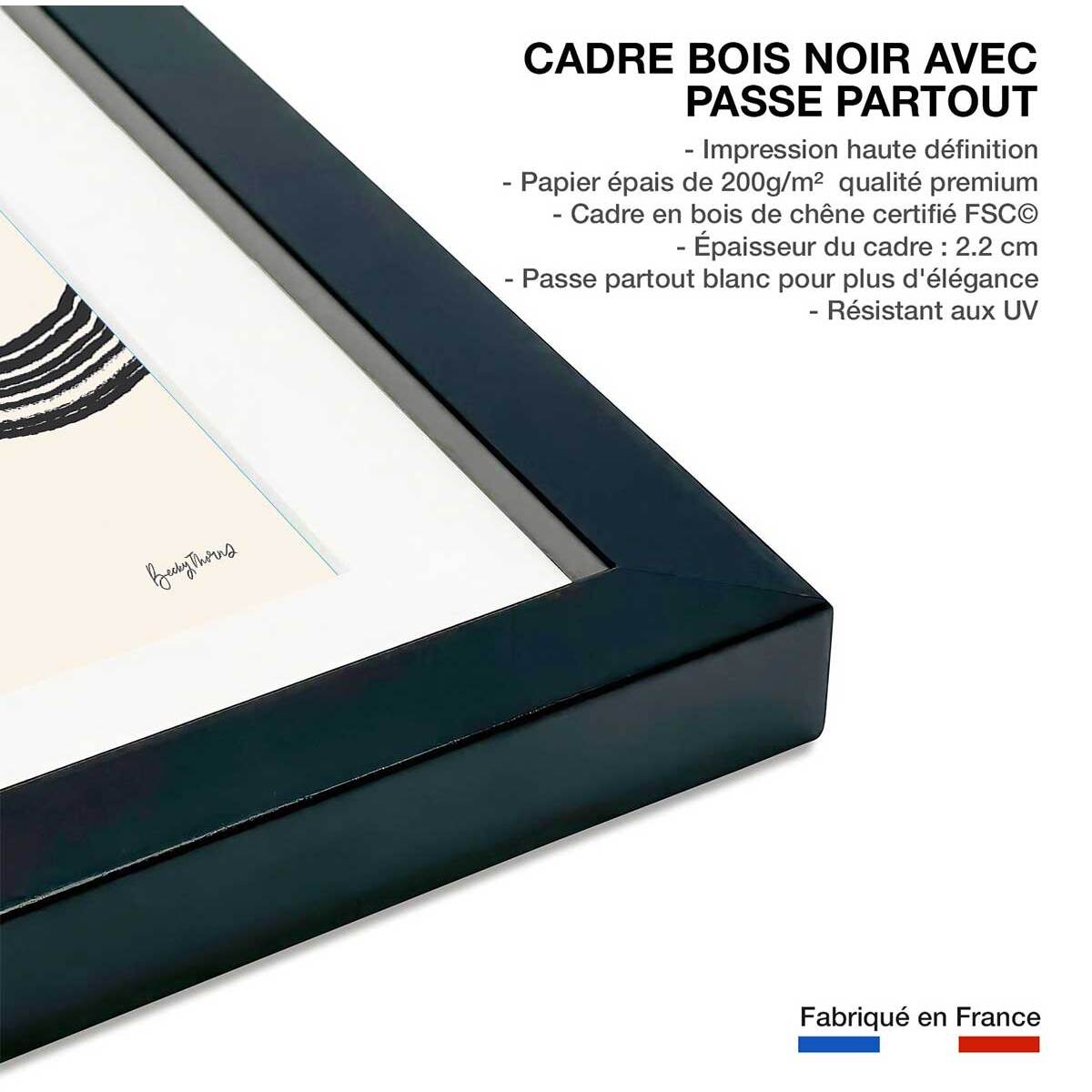 Poster Abstrait des années 50 Affiche sous cadre noir