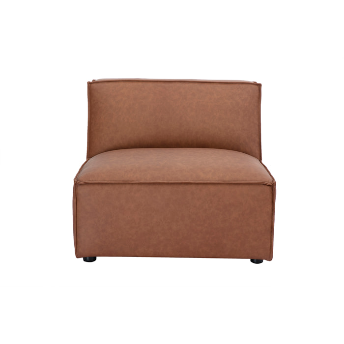 Module droit pour canapé en cuir marron SPLIT