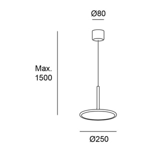 Ledsc4 LedsC4 Lámpara Colgante LED Regulable para Interiores, Luz Cálida 3000K, 19W, 878lm, Diámetro 25cm, Aluminio Blanco, Diseño Elegante y Ligero, Ideal para Salones y Comedores